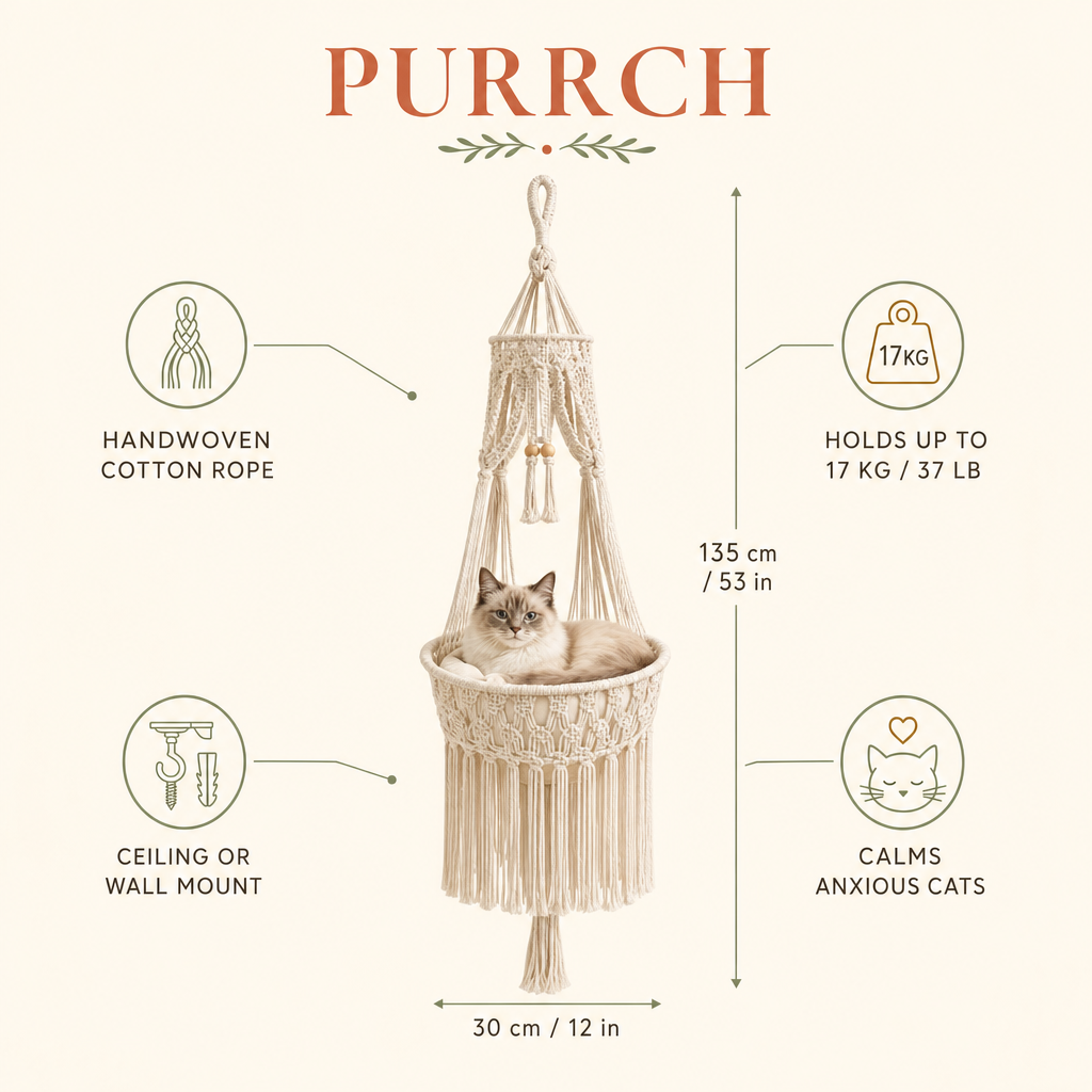 Purrch™ Handwoven Cat Bed